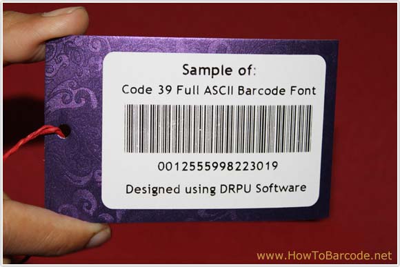 Sample of Code39 Full ASCII barcode Font designed using DRPU Barcode Software