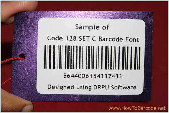 Sample of Code 128 SET C Barcode Font
