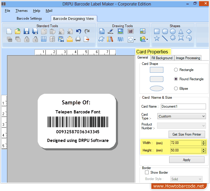 Generate Telepen Barcode Labels