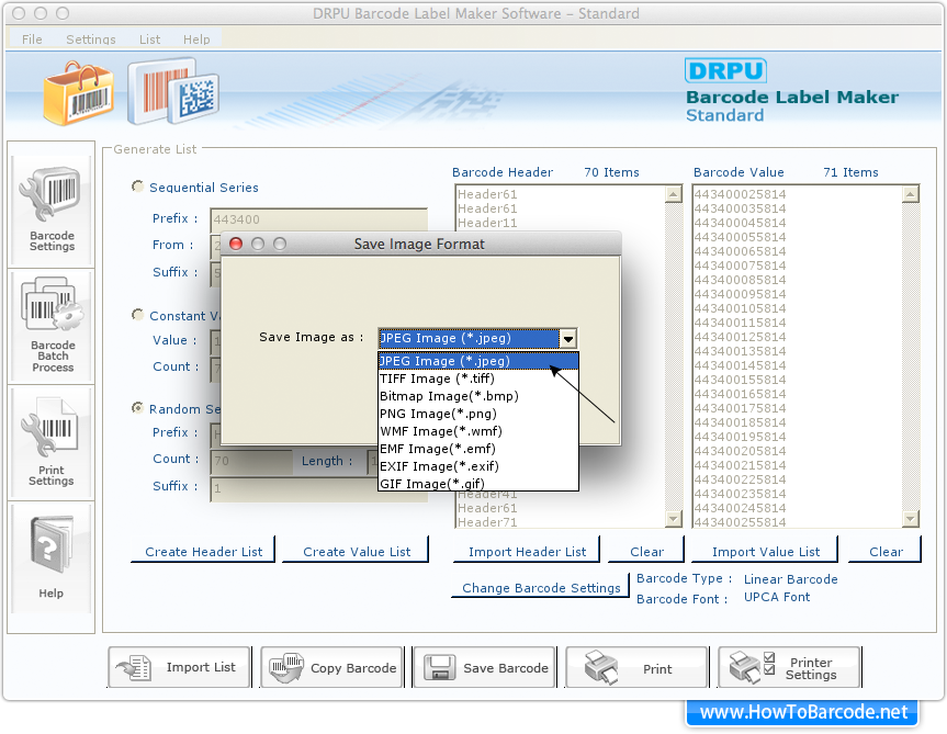 Save Barcode Image Format