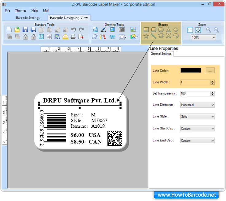 Barcode Designing View