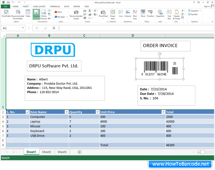 Insert Barcode on MS-Excel