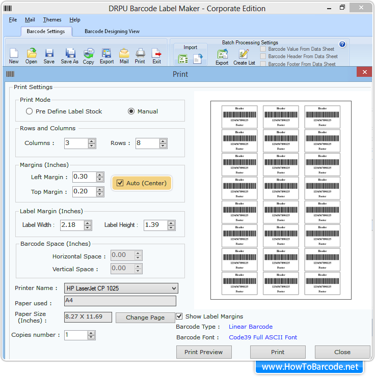 Set Printing Option