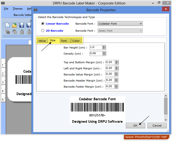 Barcode Software Codabar Font