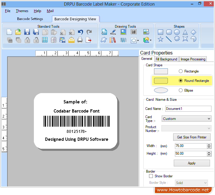 Adjust Size for Codabar Barcode
