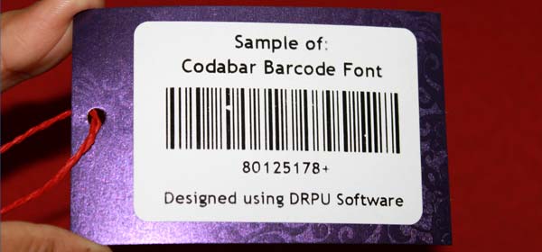 Sample of Codabar Barcode Font