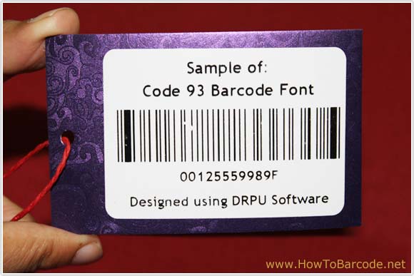 Sample of Code 93 Barcode Font