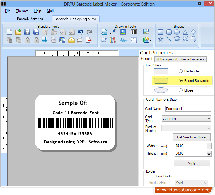 Barcode Software with Barcode Designing View