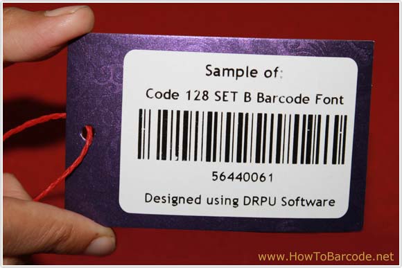 Sample of Code 128 Set B Barcode Font