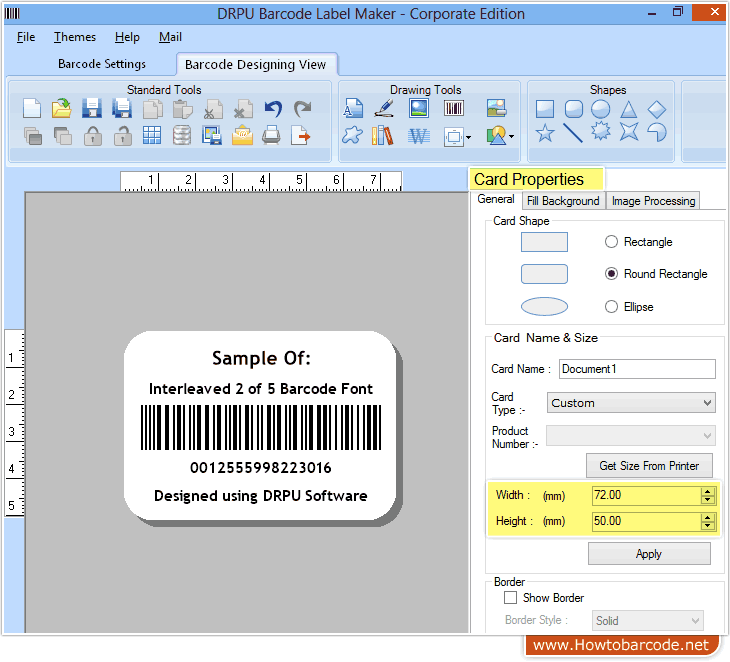 Generate Interleaved 2 of 5 Barcode