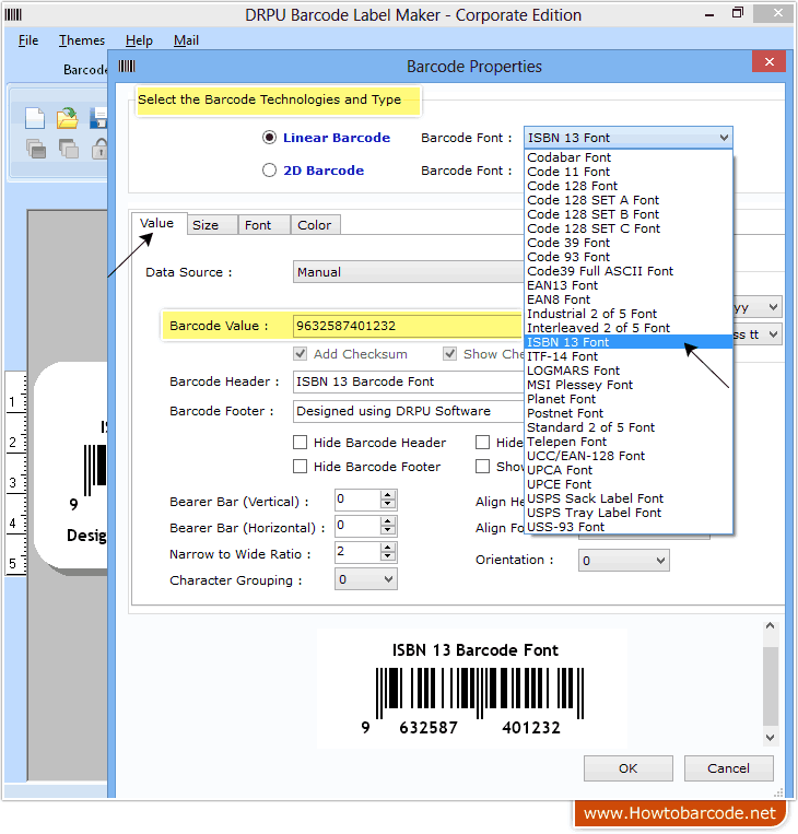 Create ISBN 13 Barcode Font