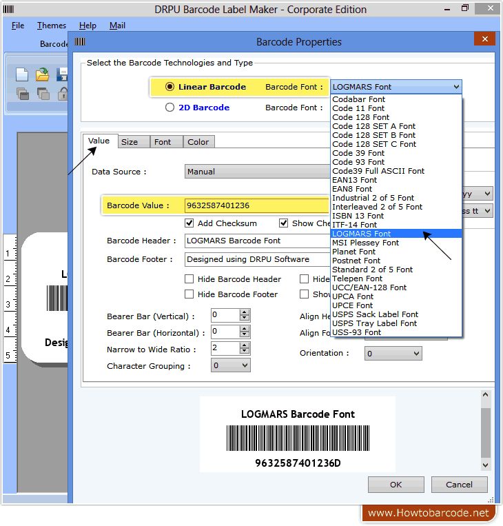 Create LOGMARS Font using DRPU Software
