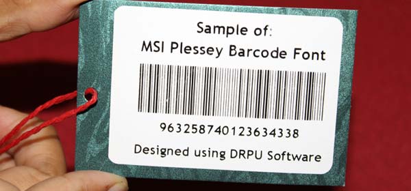 Sample of MSI Plessey Barcode Font