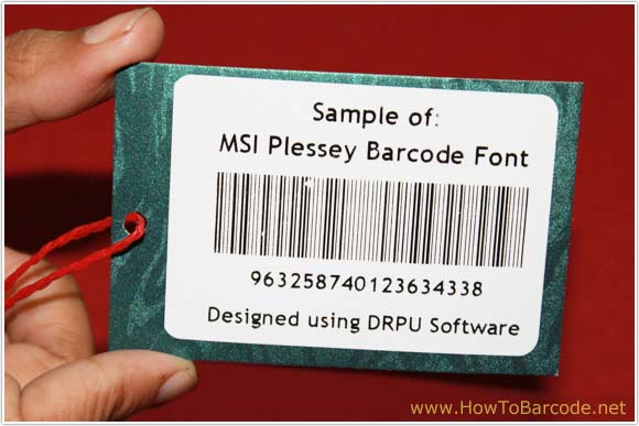 MSI Plessey Barcode Font Sample