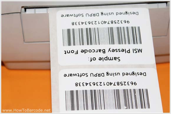 Printed MSI Plessey Barcode Labels