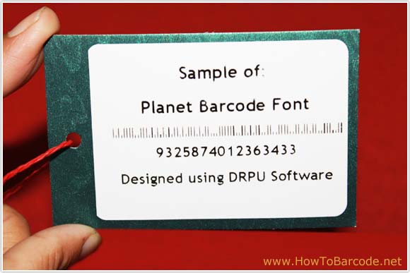Sample of Planet Barcode Font designed Using DRPU barcode software