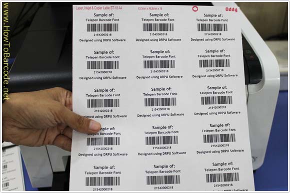 Telepen Barcode Labels Sheet