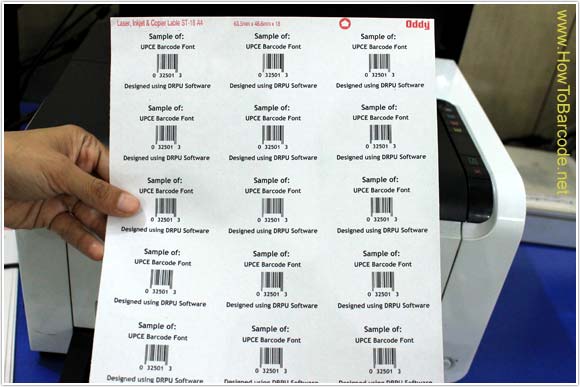 UPCE Barcode printing process