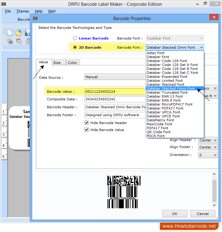 Select Barcode Technologies with Types