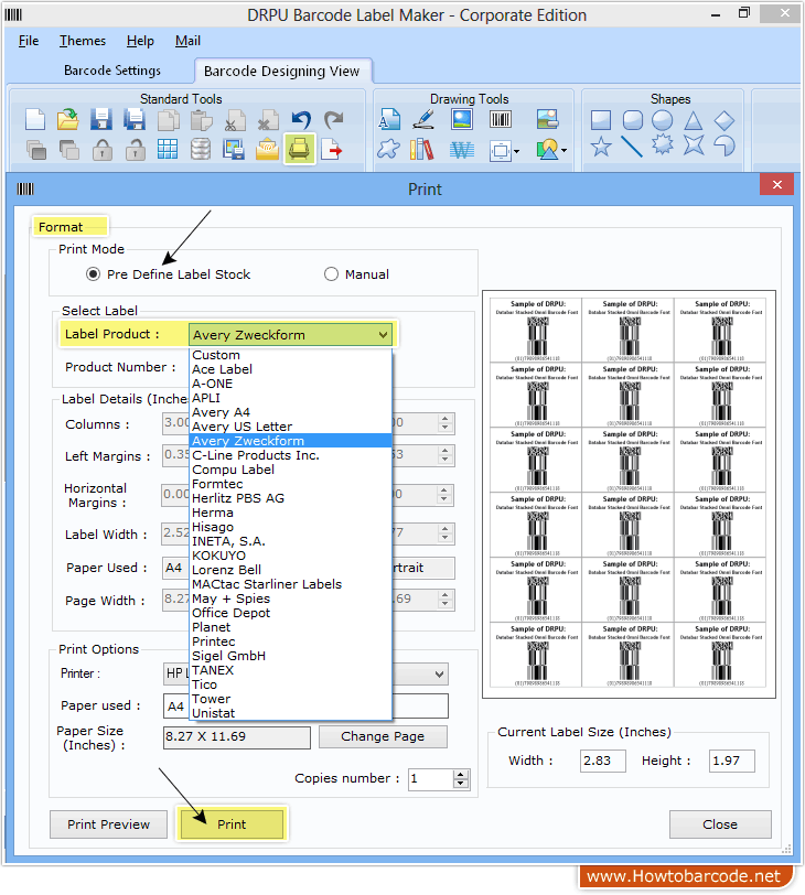 Print Databar Stacked Omni Barcode font