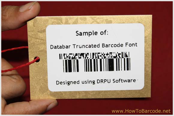Sample of Databar Truncated Barcode Font