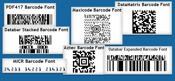Sample of 2D Barcode Fonts