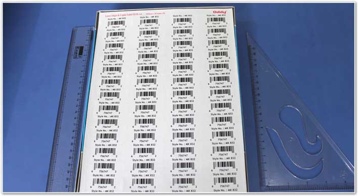 Printed Barcode sheet