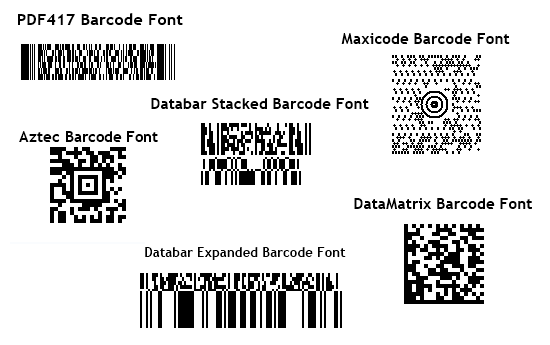 2D (Two Dimensional) Barcode Fonts