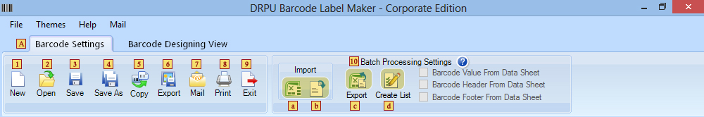 Setări cod de bare Setări cod de bare