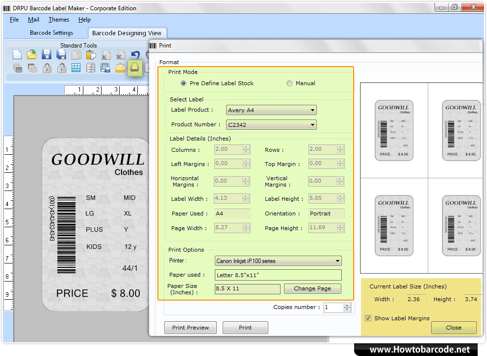 Screenshots of DRPU Barcode Label Maker Software Corporate Edition HowToBarcode