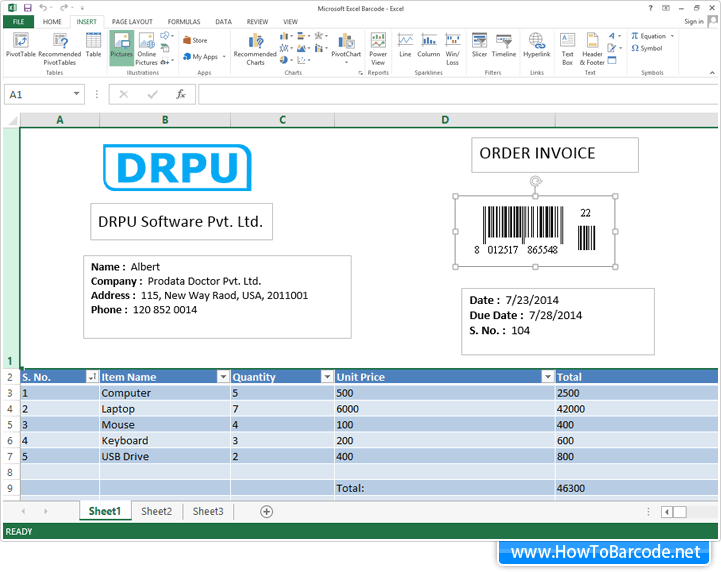 Insert Barcode on MS-Excel