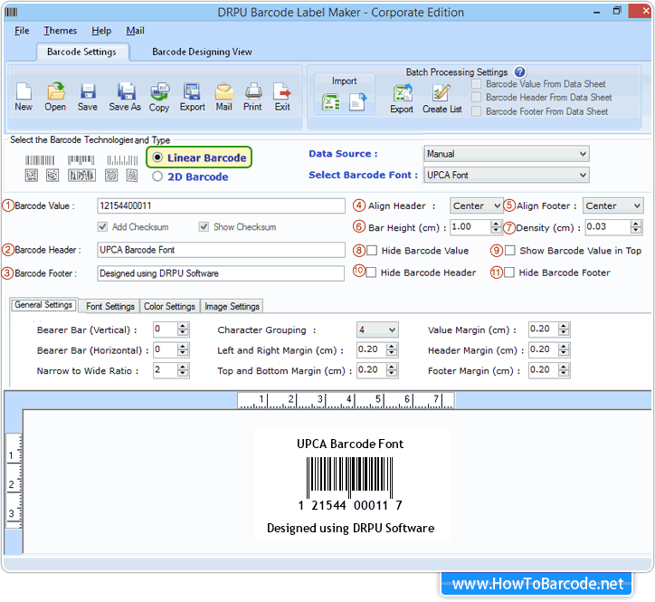 Verschiedene Barcode Attribute