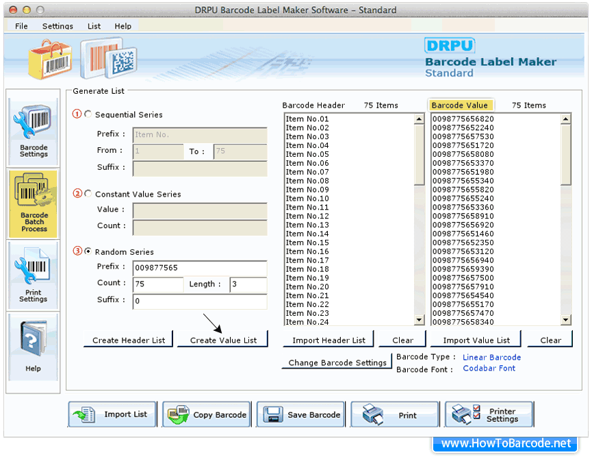 Import Barcode-Werte