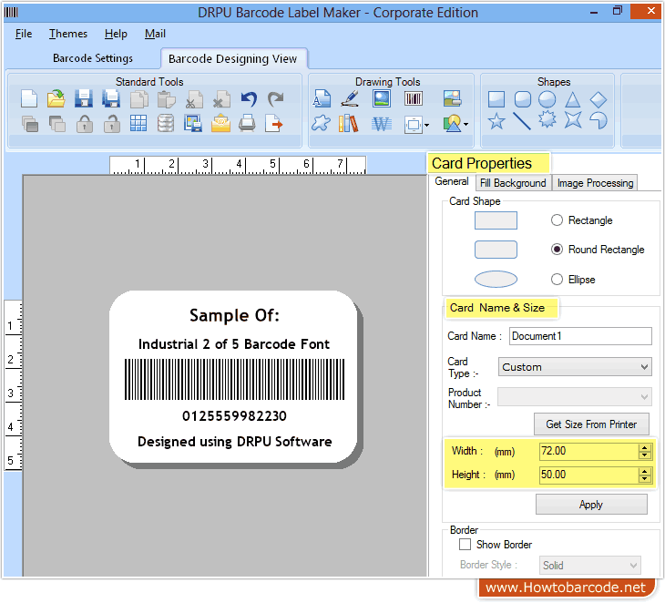 Create Industrial 2 of 5 Barcode Font