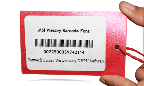 MSI Plessey Barcode-Schriftbeispiel
