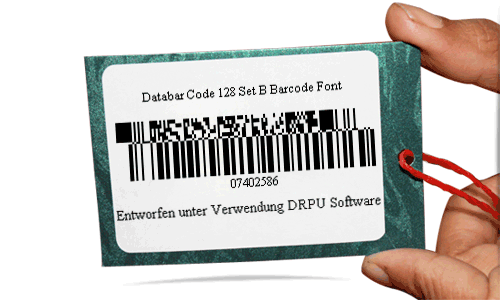 Beispiel für Databar Code 128 Set B Barcode-Schriftart