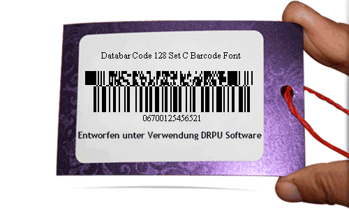 Databar Code 128 Satz C Strichcode-Schriftbeispiel