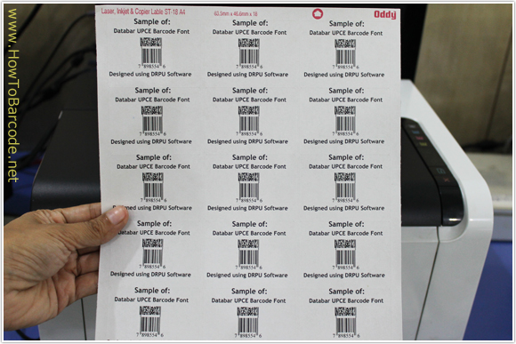 Laser printing Databar UPCE font